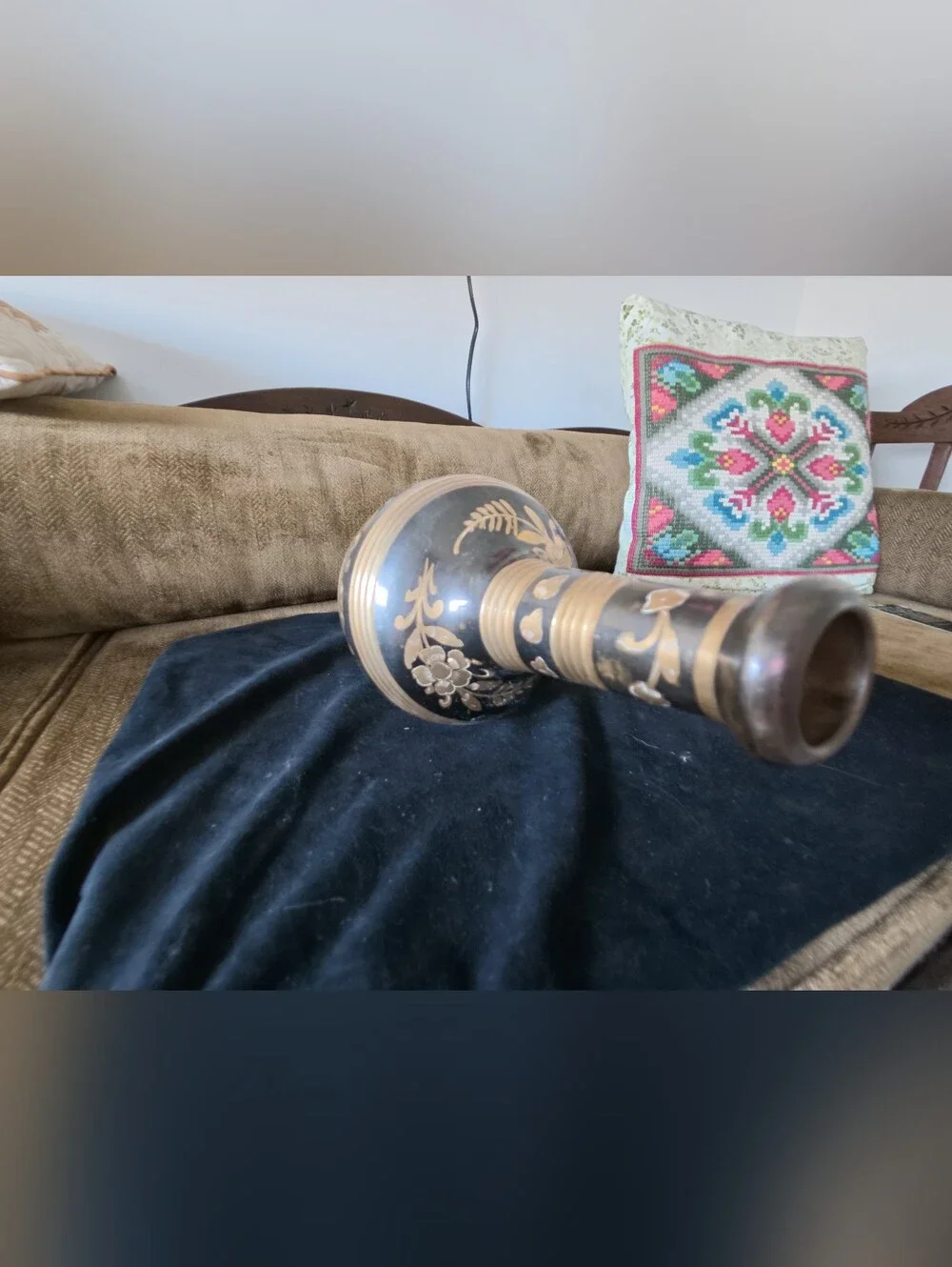 Solid Brass Aftaba Pitcher With 2 Cups And Base